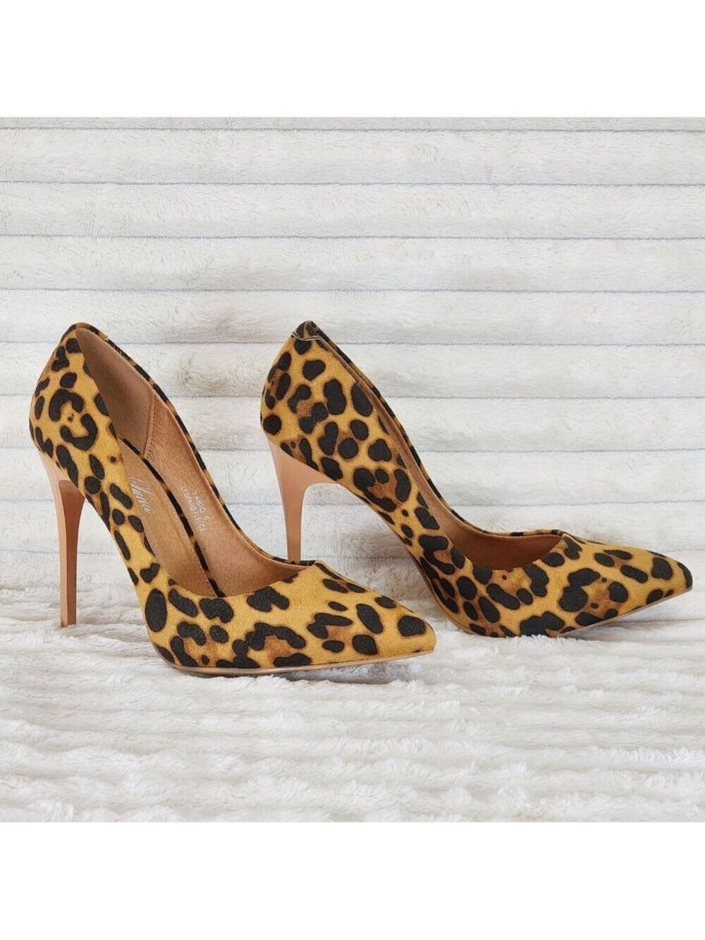 Leopard Print High Heel Pumps Matching Colored Sole Fabio - Picture 4 of 9